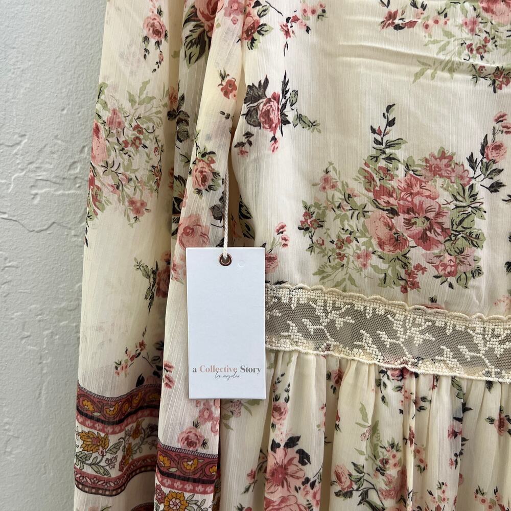 NEW $198 A Collective Story Boho Floral Printed Maxi Dress - Picture 6 of 6